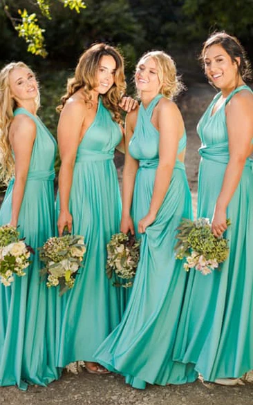 Turquoise and Coral Bridesmaid Dresses