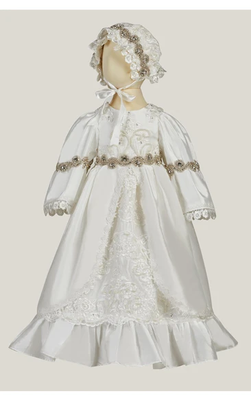 Vintage Christening Gown With Beadings And Pearls