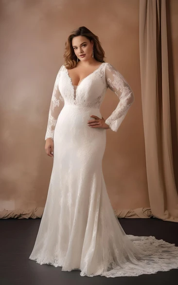 Mermaid style wedding dress plus outlet size