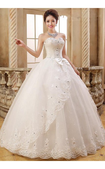 Lovely Sweetheart Ball Gown Wedding Dresses Lace Crystals