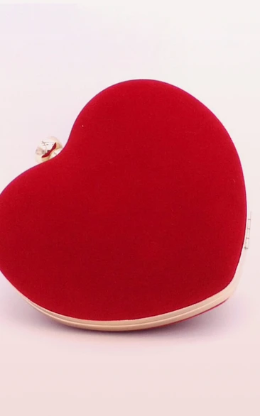 Heart-shaped Flannel Clutch