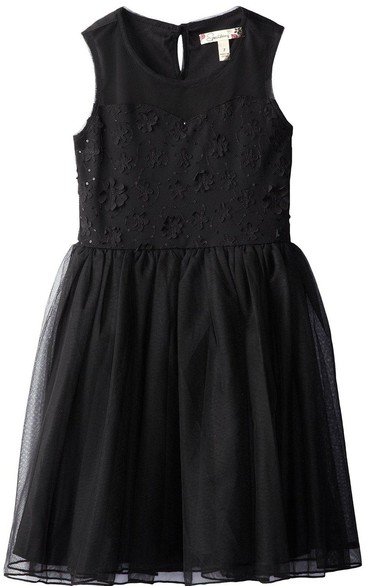 Sleeveless A-line Bowed Jersey Dress With Appliques