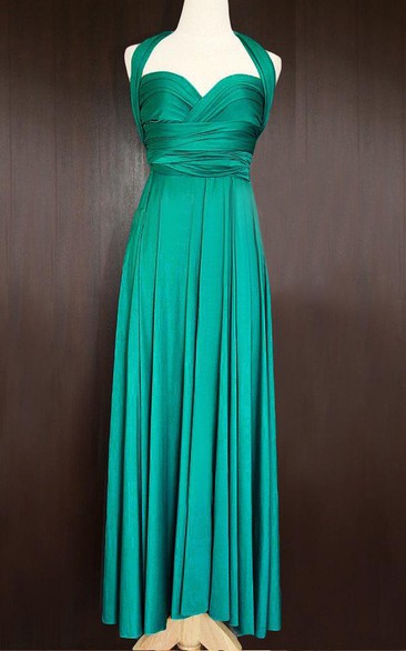 Maxi Teal Green Convertible Wrap Dress