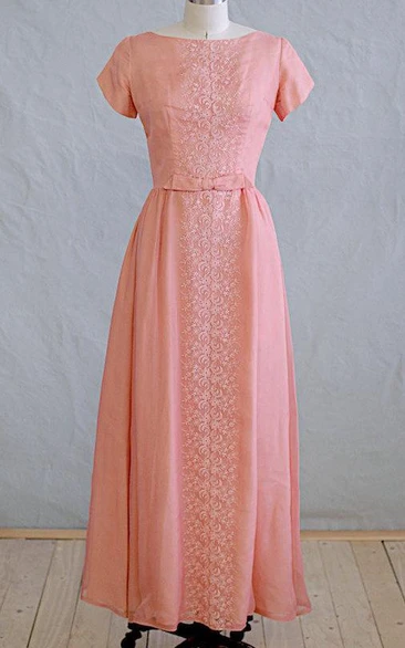 1960S Peach Dress with Lace