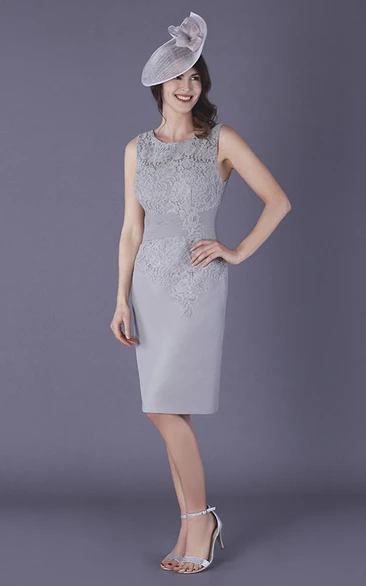 Chiffon and Lace Sleeveless Mother of The Bride Dress with Applique