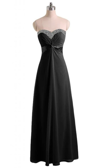 Sweetheart Empire Chiffon Gown With Beaded Bustline