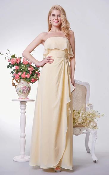 Backless A-line Long Chiffon Dress With Tiers