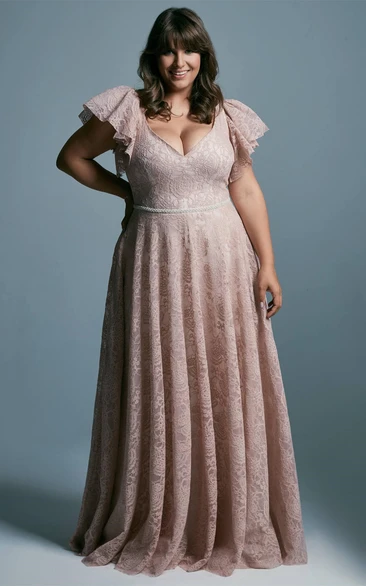 Plus Size Bohemian A Line Guest Dress with Ruching