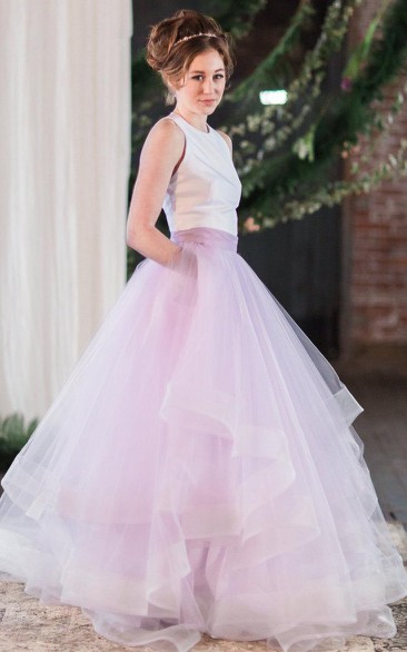 Ball Gown A-Line Tulle Dress With Draping