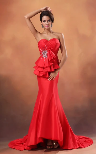 Siren Sweetheart Sleeveless Sexy Gown With Sequins And Back Keyholes