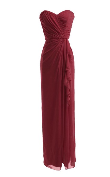 Strapless Long Dress With Draping and Basque Waist