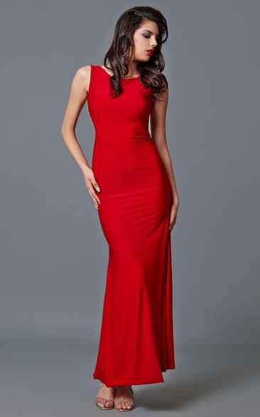 Stunning Scoop Neck Jersey Gown With Open Back