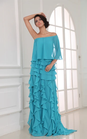 Magnificent Long Tiered Unique Sexy Chiffon Pleated Dress