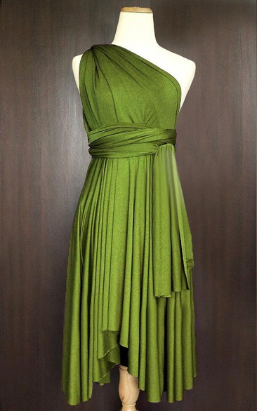 Olive Convertible Wrap Wedding Maid Of Honor Dress