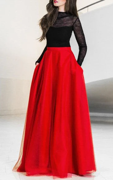Floor-length Tulle&Satin Dress