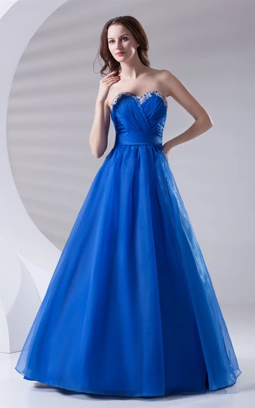 Sweetheart Criss-Cross A-Line Gown with Appliques
