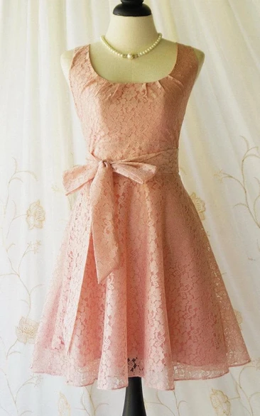 Lace Vintage Design Dress with Bow