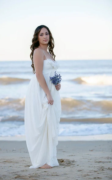 Wedding Romantic Bohemian Wedding Gown Lace Beach Maxi Lace Dress
