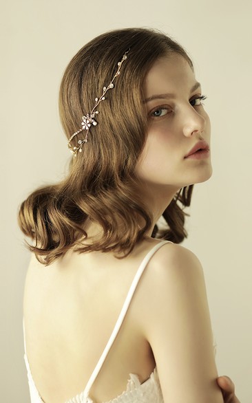 Korean Style Shining Pearl Headbands with Flowers