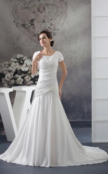 Short Taffeta Wedding Dress