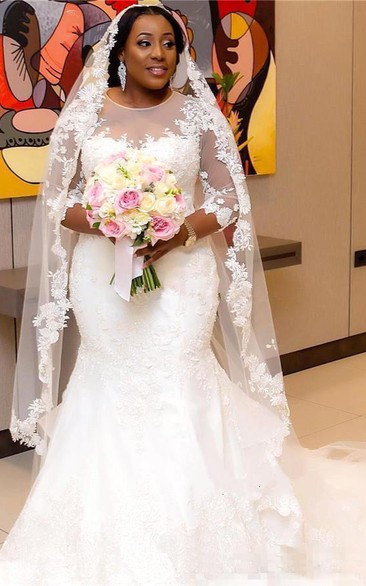 Slim Waisted Fishtail Bridal Gown Elegant White Lace Wedding Dress for  Women - ShopperBoard
