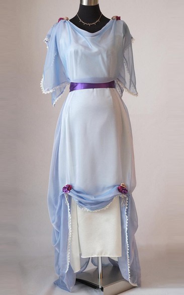 Edwardian Light Blue Evening Plus Size Made In England Downton Abbey Inspired Titanic Styled Dress