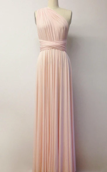 Pink Floor-length Jersey Dress