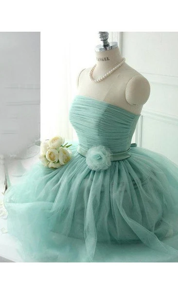 Ball Gown Mini Off-the-shoulder Tulle&Lace Dress