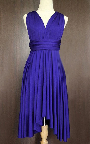 Royal Blue Convertible Wrap Jersey Dress