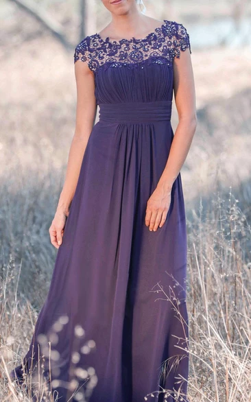 Latest Illusion Purple Bridesmaid Dress