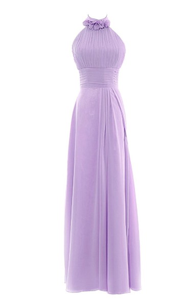 Petal High Neck A-line Gown With Lace-up Back