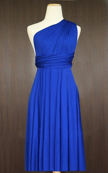 Short Cobalt Blue Infinity Multiway Bridesmaid Convertible Wrap Dress