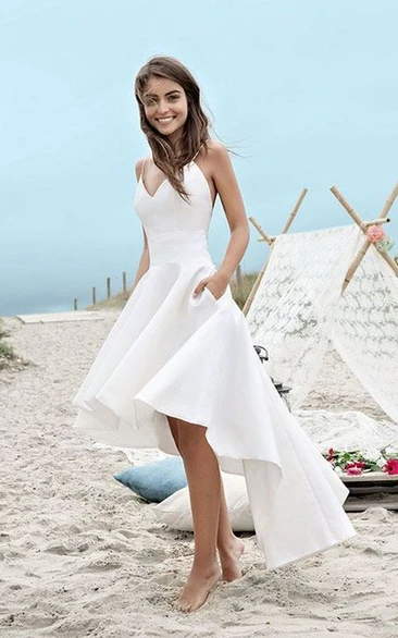 High Low Wedding Dresses with Cowboy Boots