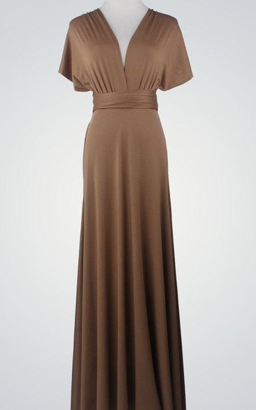 Chiffon Floor-Length Dress With Convertible Design