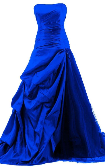 Dramatic Strapless Taffeta Ball Gown With Pick-up Ruffles
