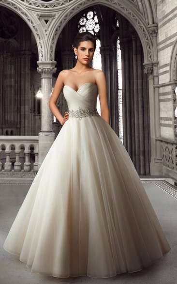 Sweetheart Organza Ball Gown with Beaded Waist