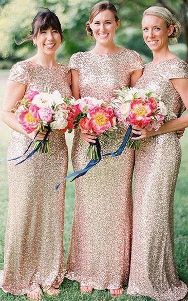 Gold sparkle hotsell bridesmaid dress