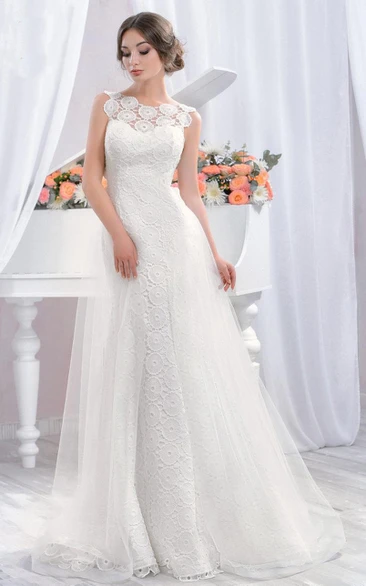 Exclusive Long Wedding Lace Wedding With Open Back Dress