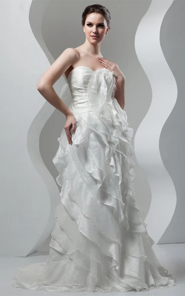 Sweetheart Draped Sheath Floor-Length Dress with Beading