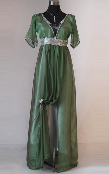 Edwardian Emerald Evening Handmade In England Downton Abbey Titanic 1912 Styled Dress