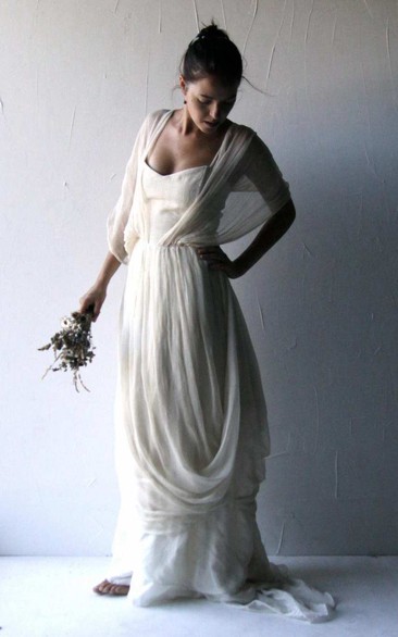 Casual Wrapped Pick Up Floor-Length Dress With Corset Back