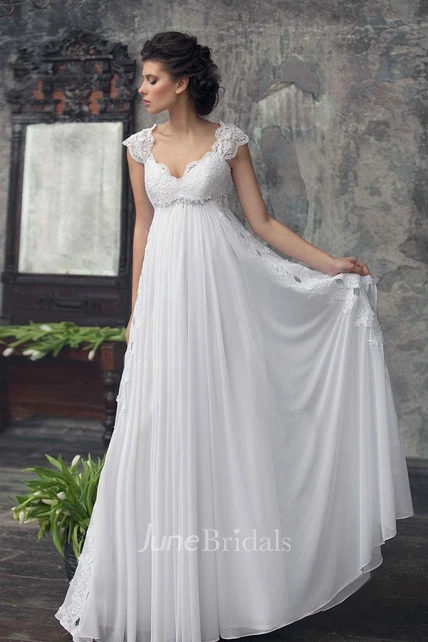 Vintage empire 2025 waist wedding dress