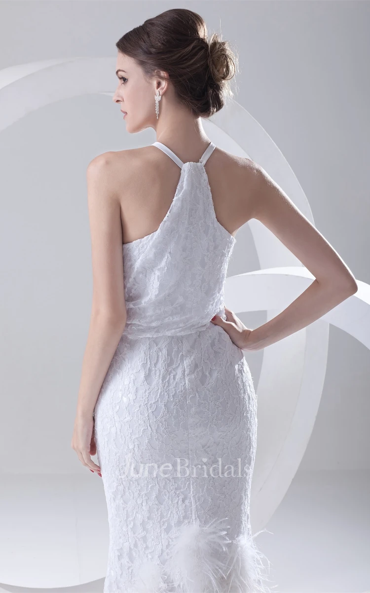 sleeveless sheath ankle-length dress with lace design