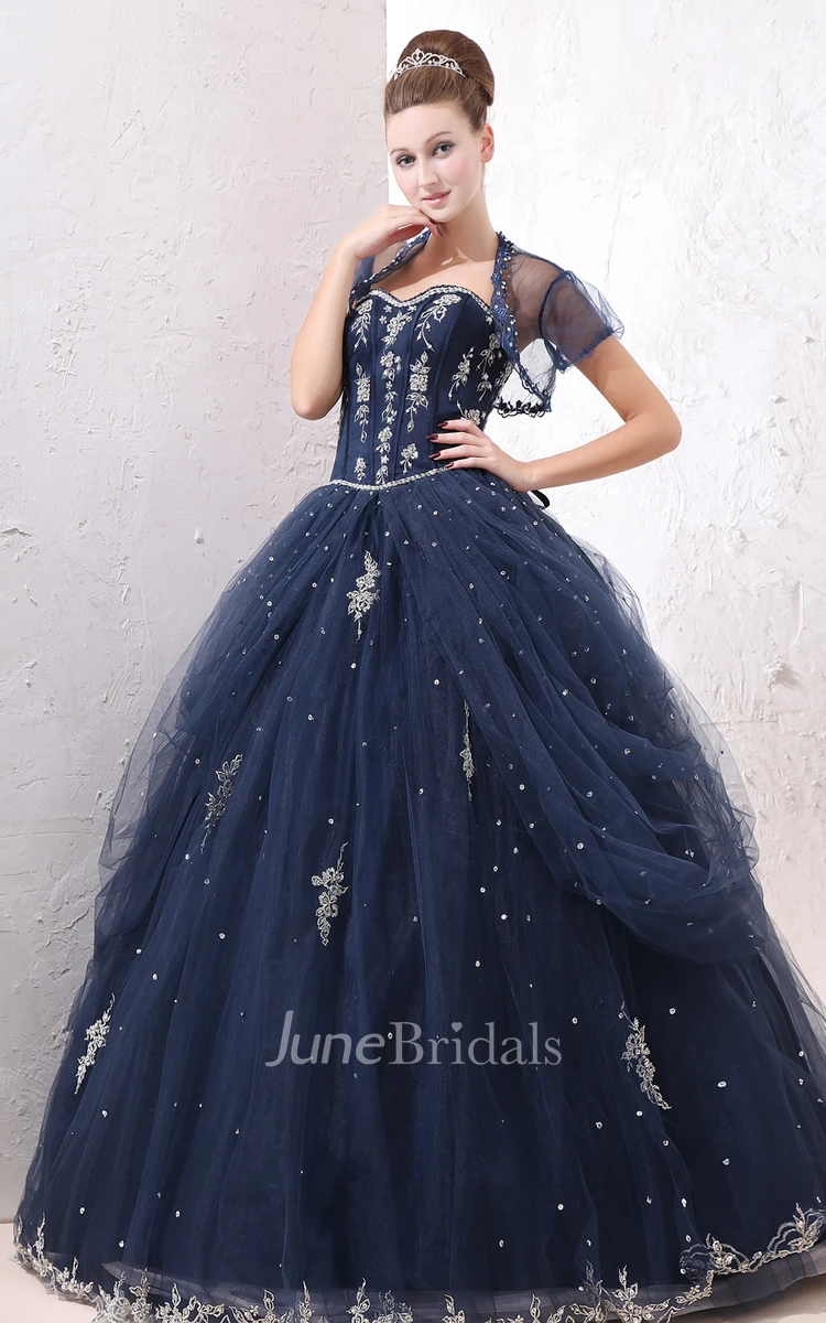A-Line Exquisite Princess Ball Gown With Soft Tulle And Laces