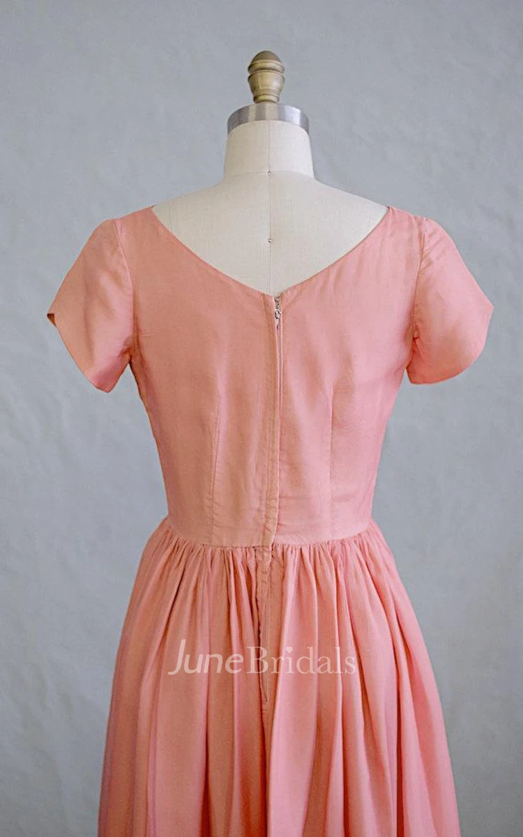 1960S Peach Dress with Lace