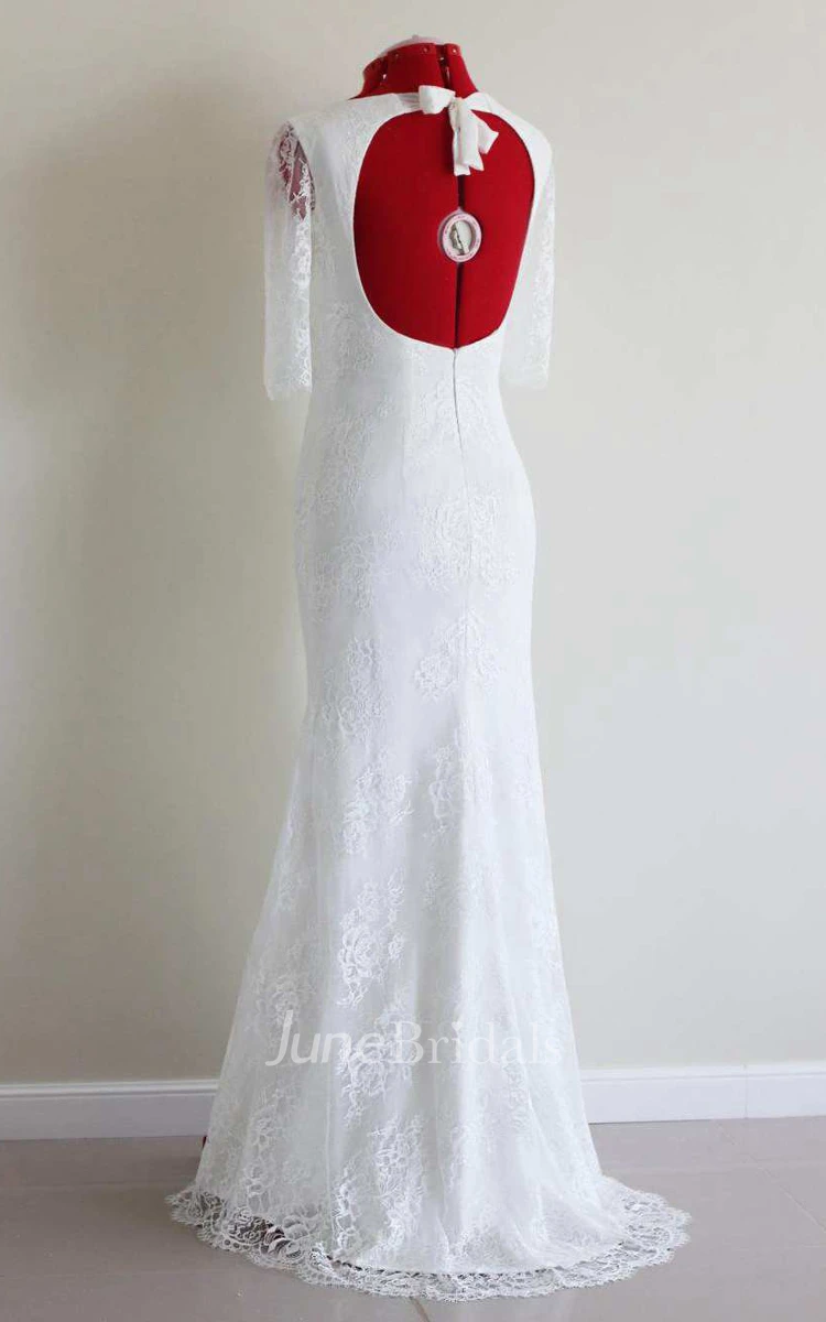 Chiffon Satin Lace Zipper Wedding Dress