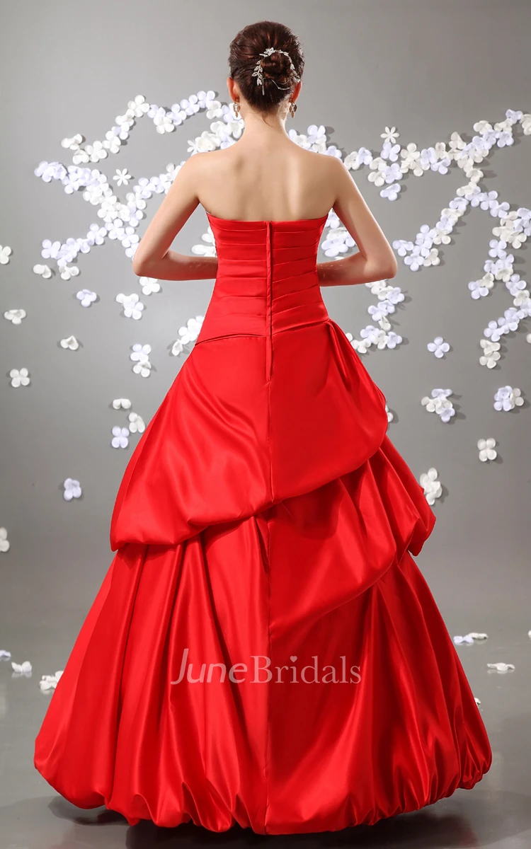 Stunning A-Line Exquisite Strapless Ball Gown With Crystal Detailing