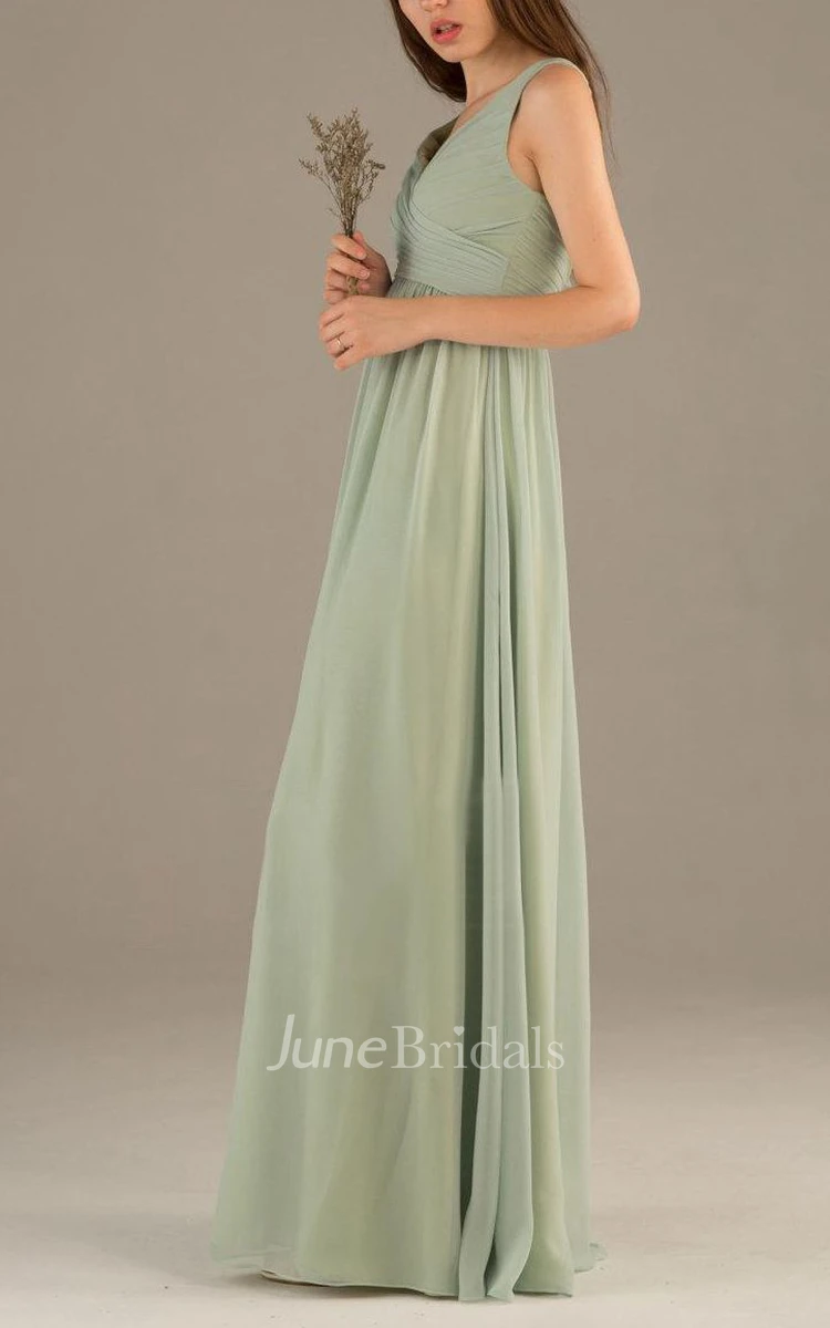 Simple Dusty Green Bridesmaid Dress