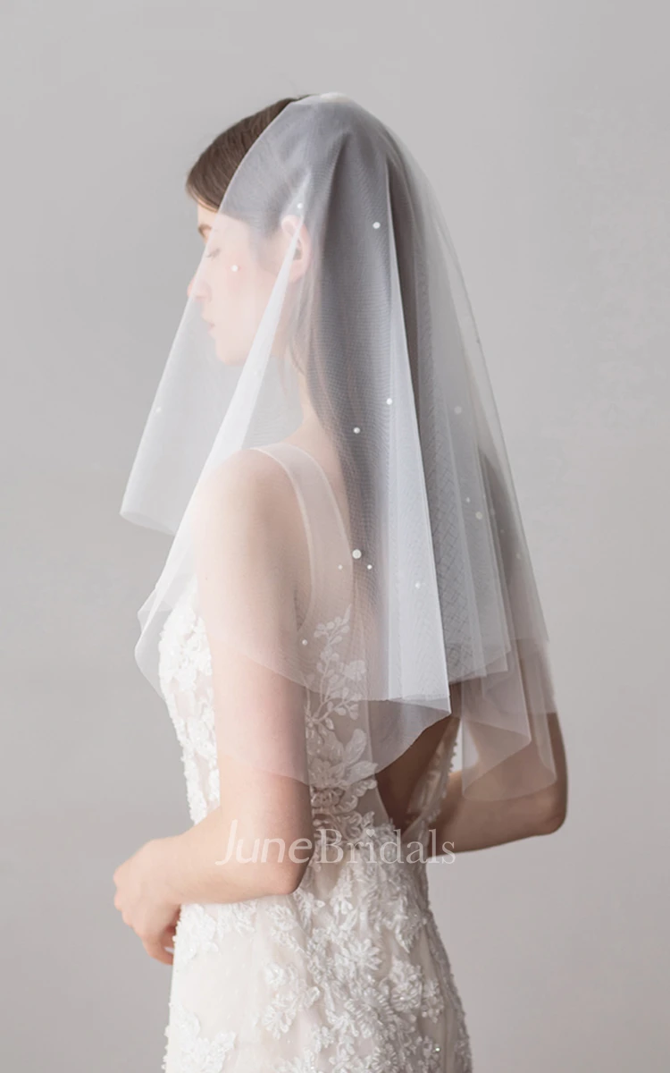 Two Tier Handmade Bridal Veils with Beads