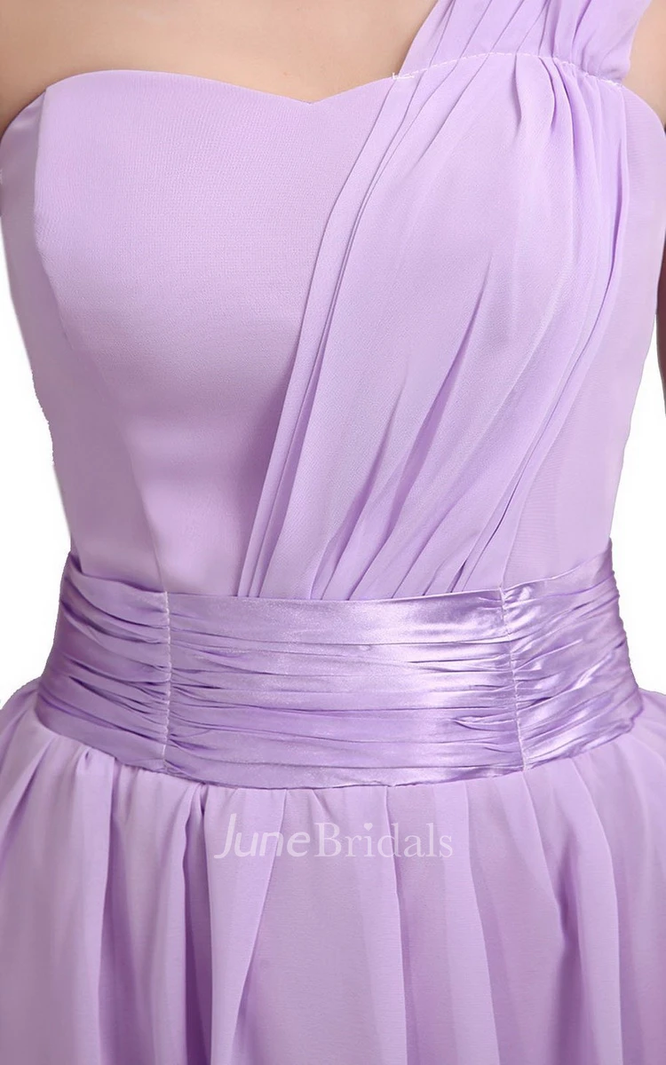 One-shoulder Sweetheart Short Dress With Ruched Band